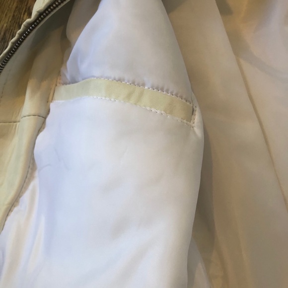 NWT | Vintage Genuine White Leather Bomber Jacket - Picture 5 of 15